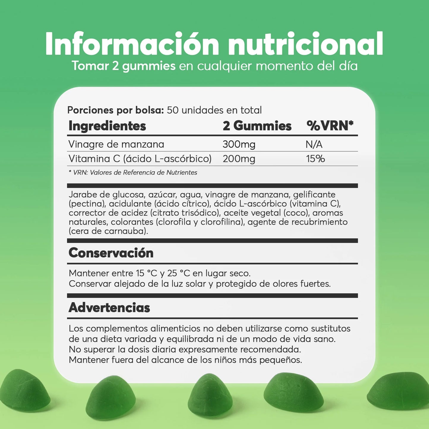 Líbrate De La Hinchazón, Los Antojos Y Sana Tu Intestino Con V-Gummies Vinagre de Manzana